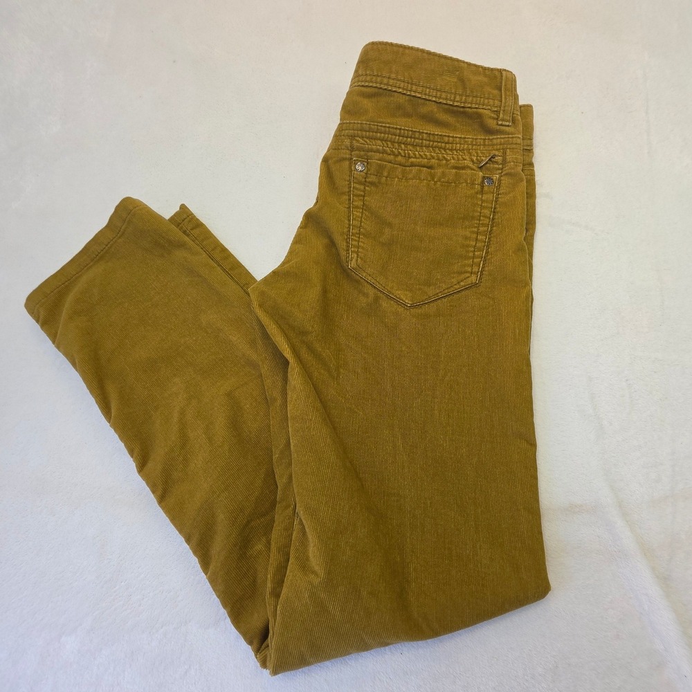 Athleta Womens Corduroy Flare Pants Mustard Yellow Gold Mid Rise Size 6